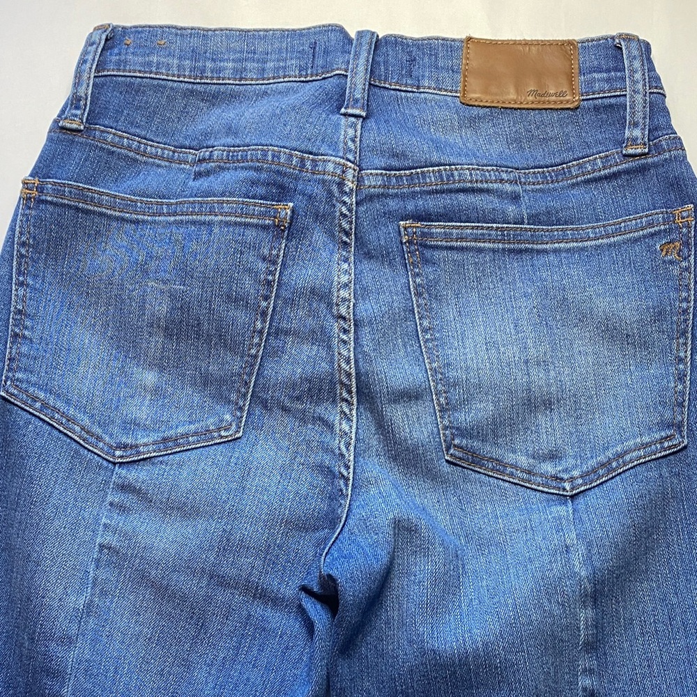 Madewell Distressed Blue Flare Jeans - Picture 4 of 8